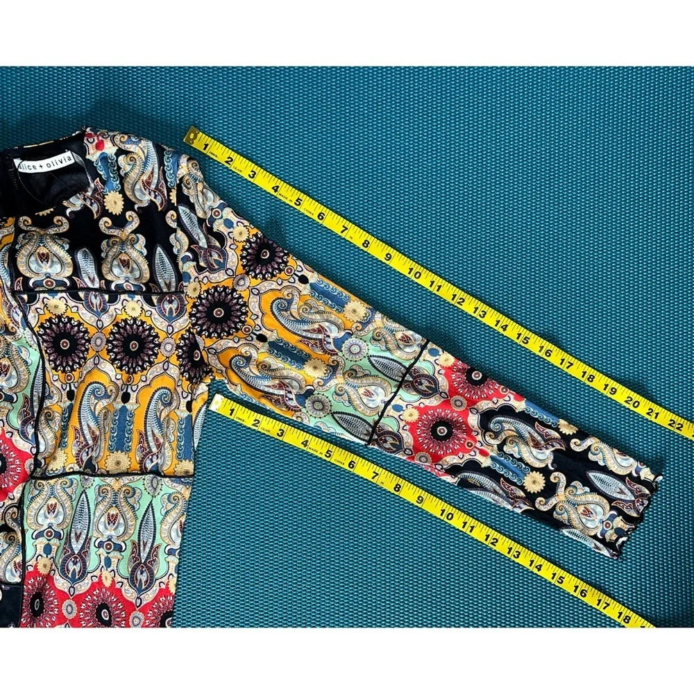 Alice + Olivia Delora Boho Print Floral Paisley Mini Dress